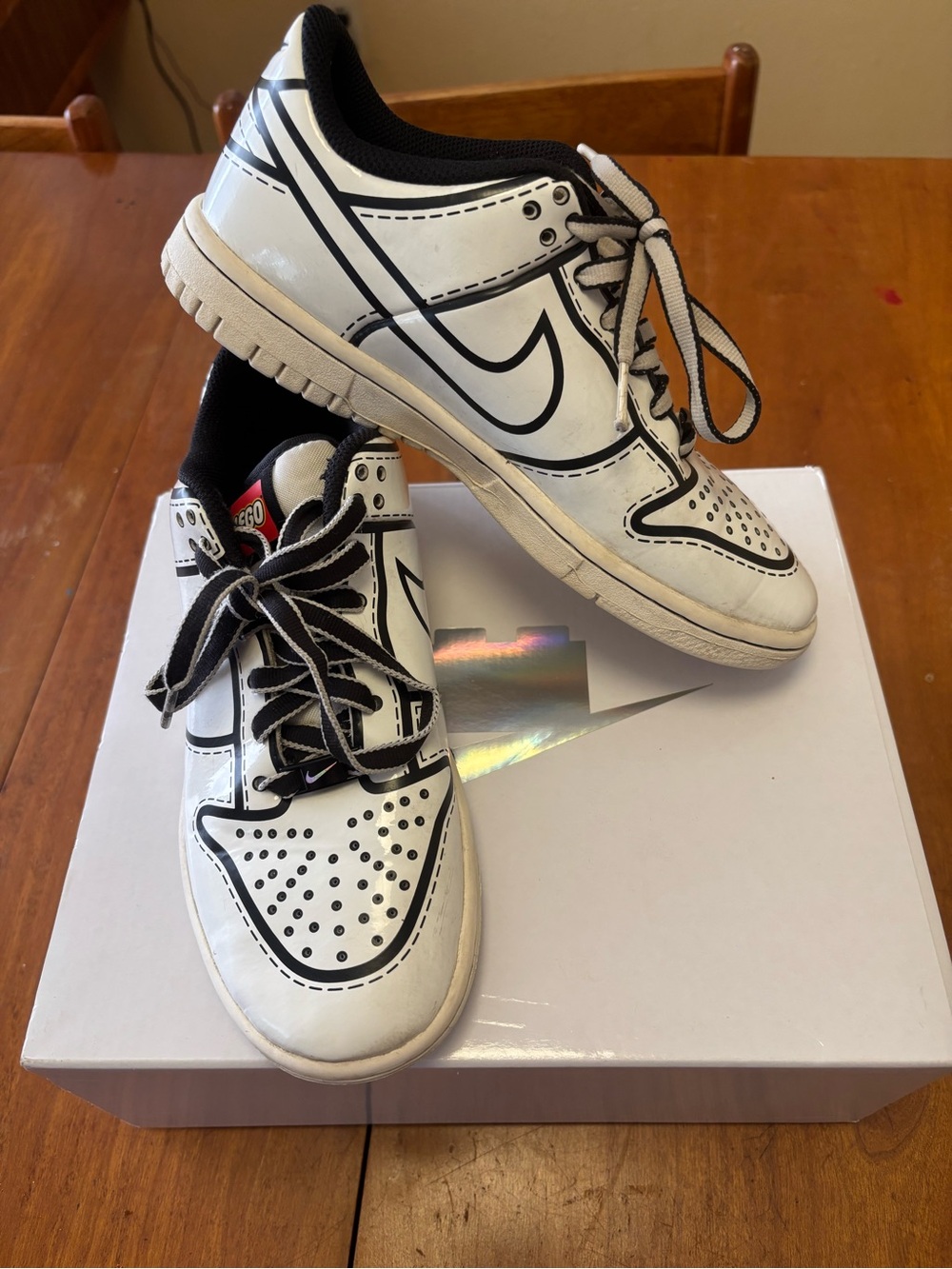 Nike White and Black LEGO Low Dunk